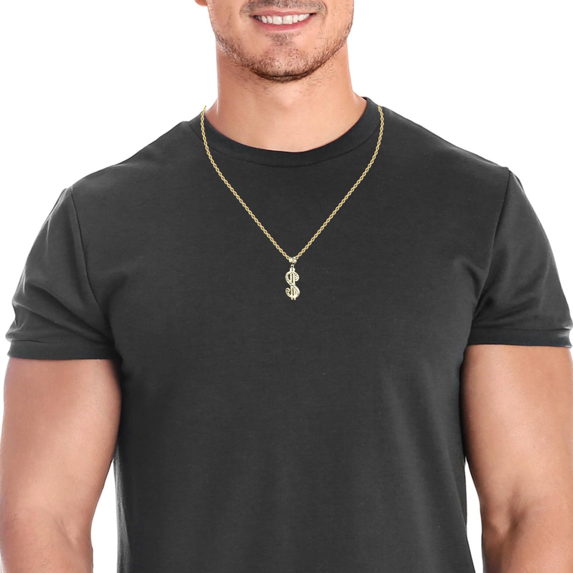14K Yellow Gold Dollar Pendant