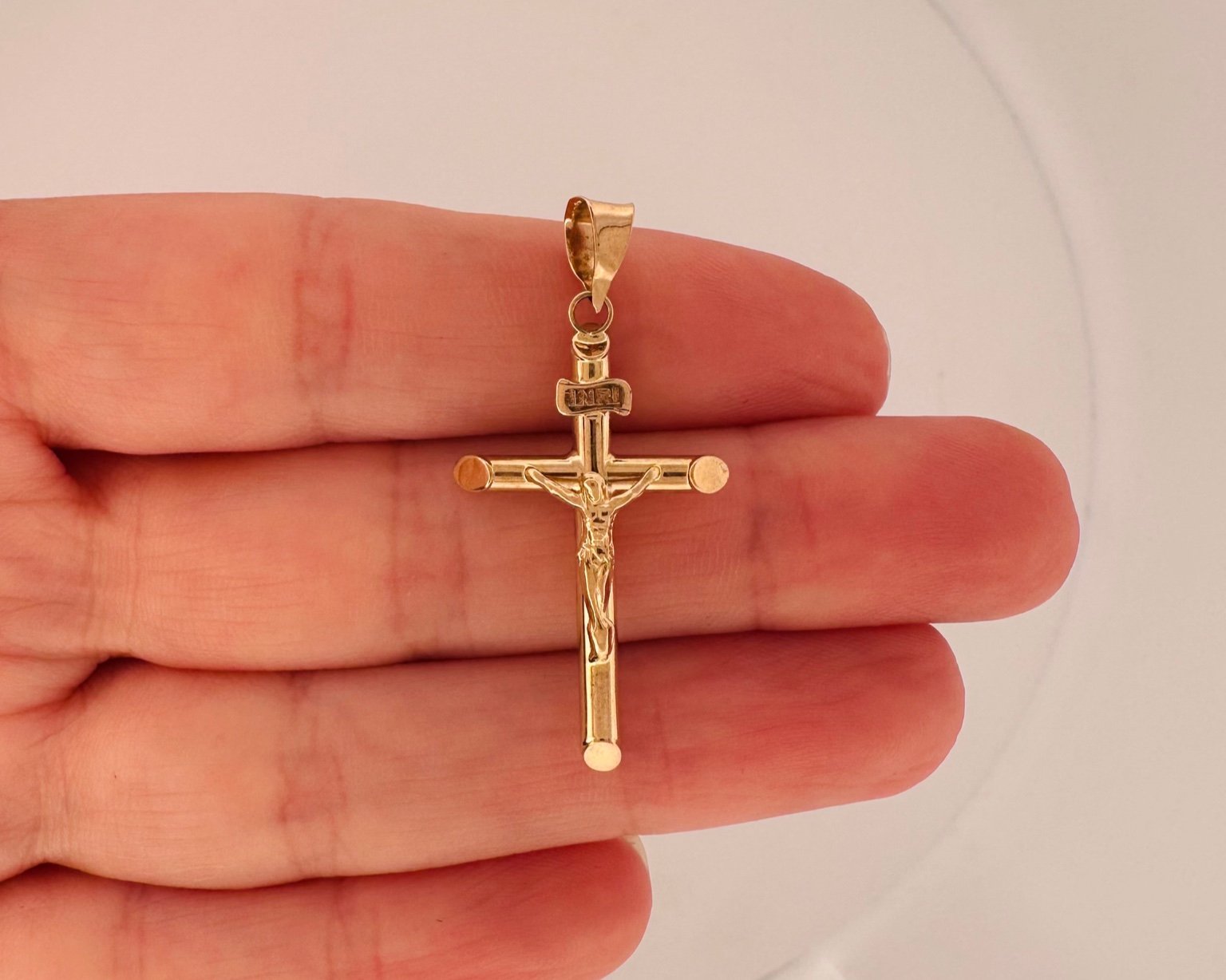 14K Gold Crucifix Pendant - 4
