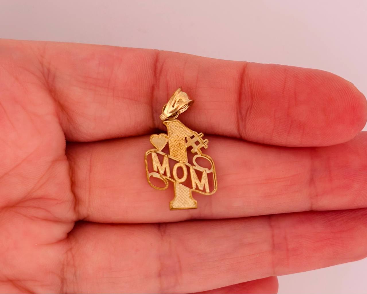 10K Yellow Gold MOM Pendant - 3