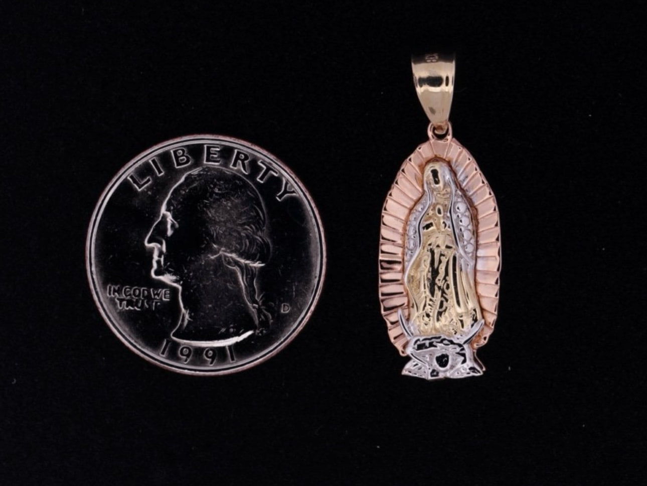 14K Virgin Mary Pendant