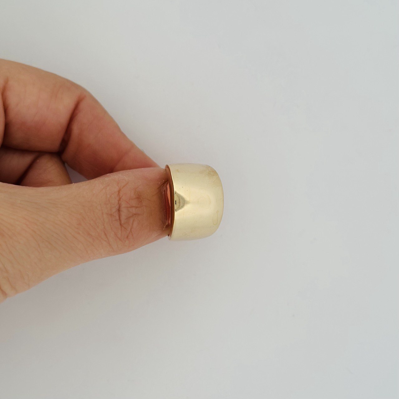 14K Solid Yellow Gold Dome Ring
