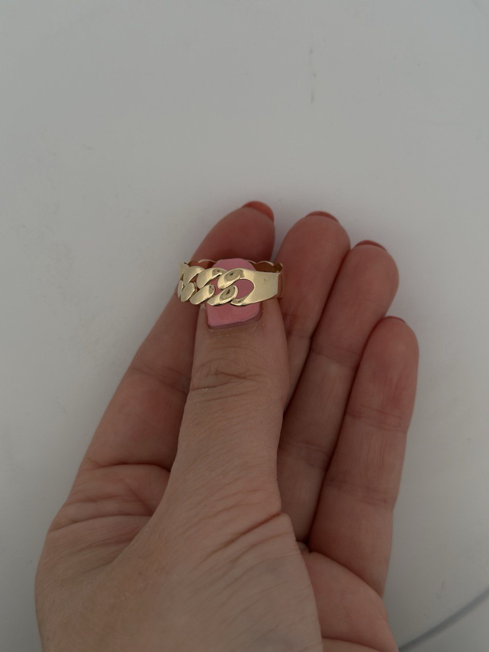 14K Gold Cuban Link Ring - 1