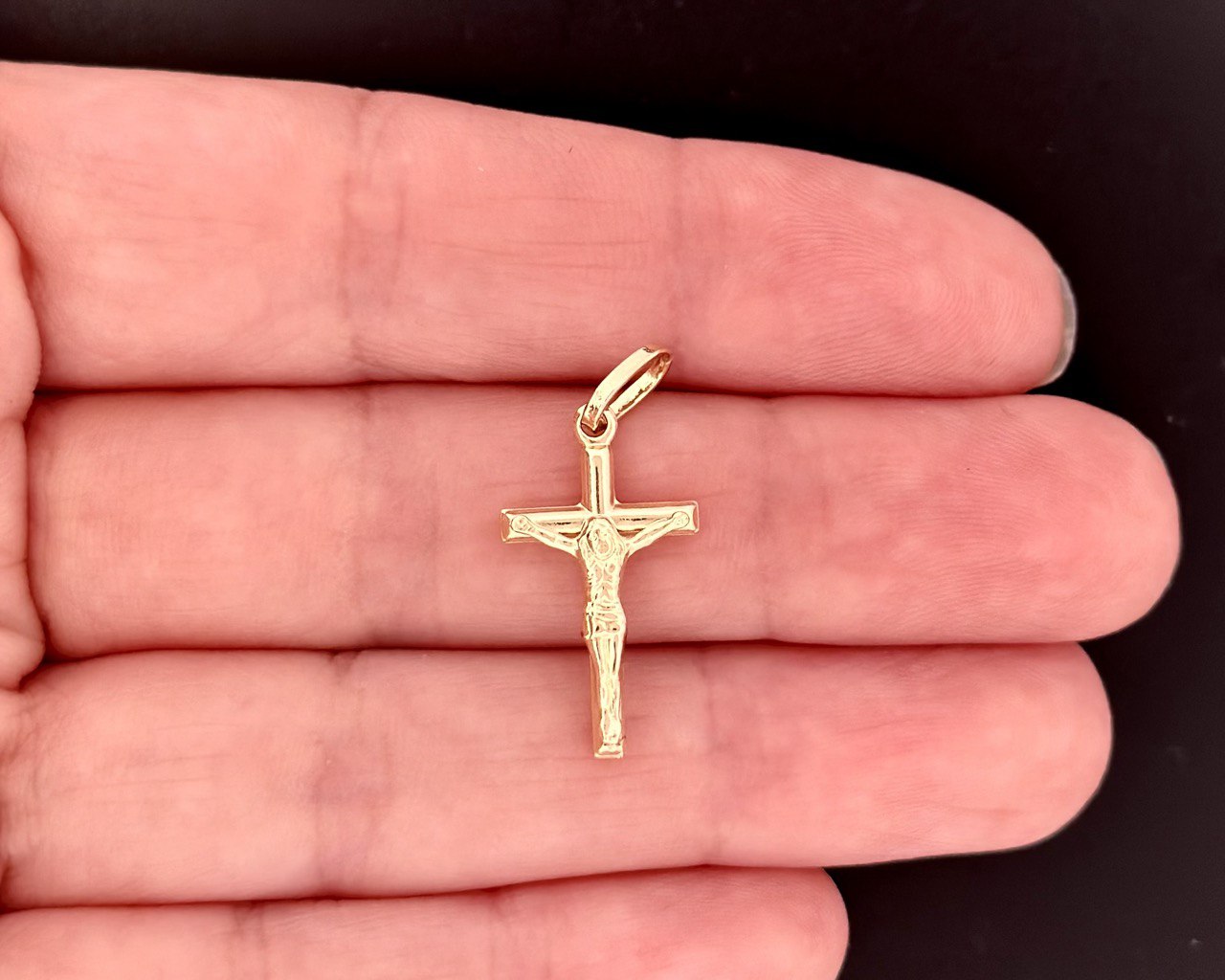 14K Gold Cross Pendant - 2