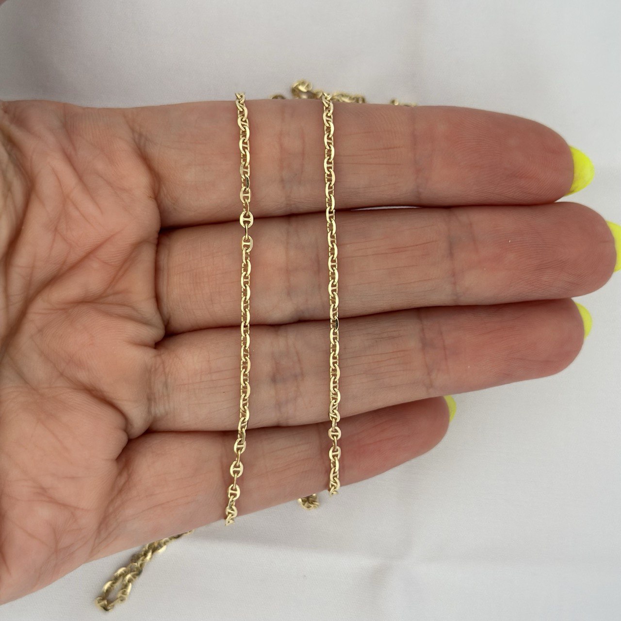 14K Yellow Gold Solid Mariner Chain - 2.3MM