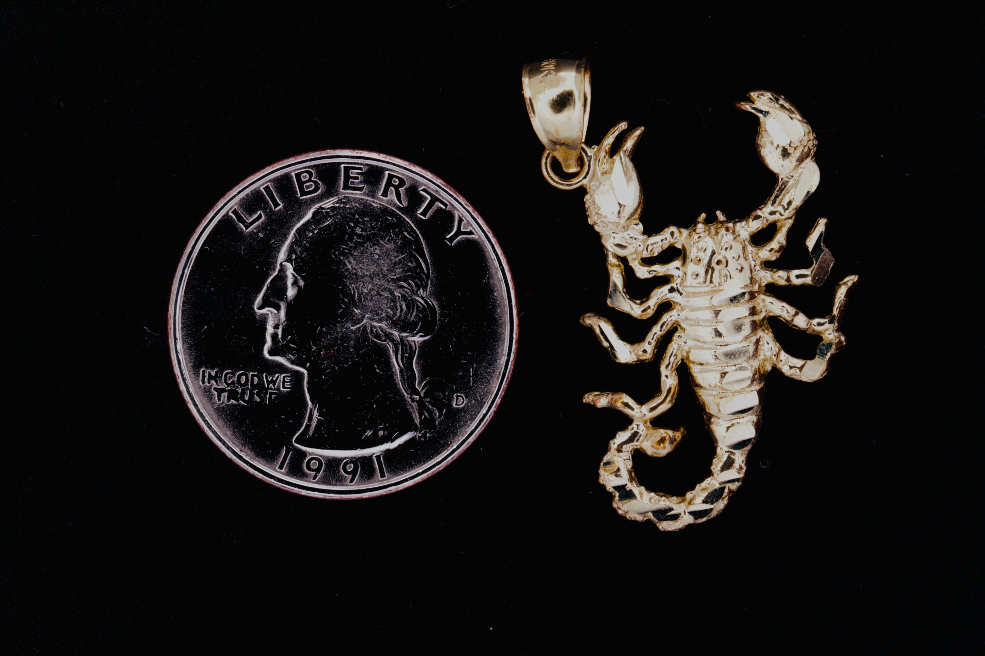 10K Yellow Gold Scorpion Pendant