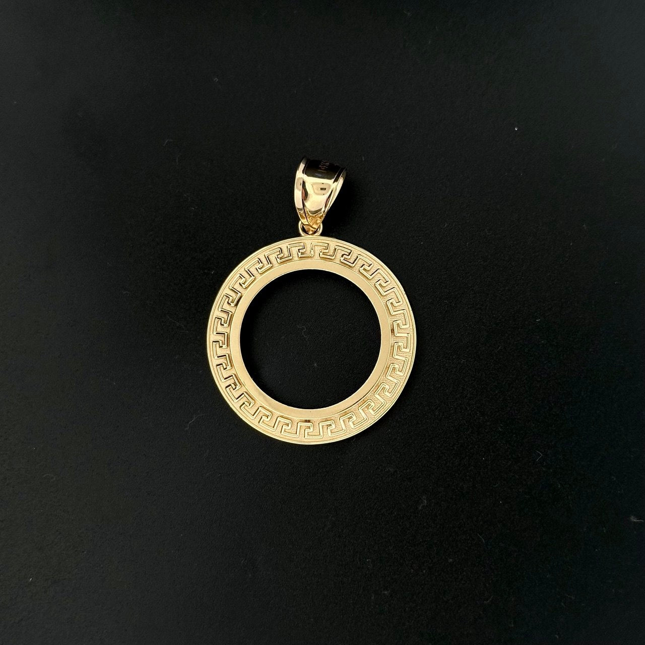 14K Gold Greek Key Pendant