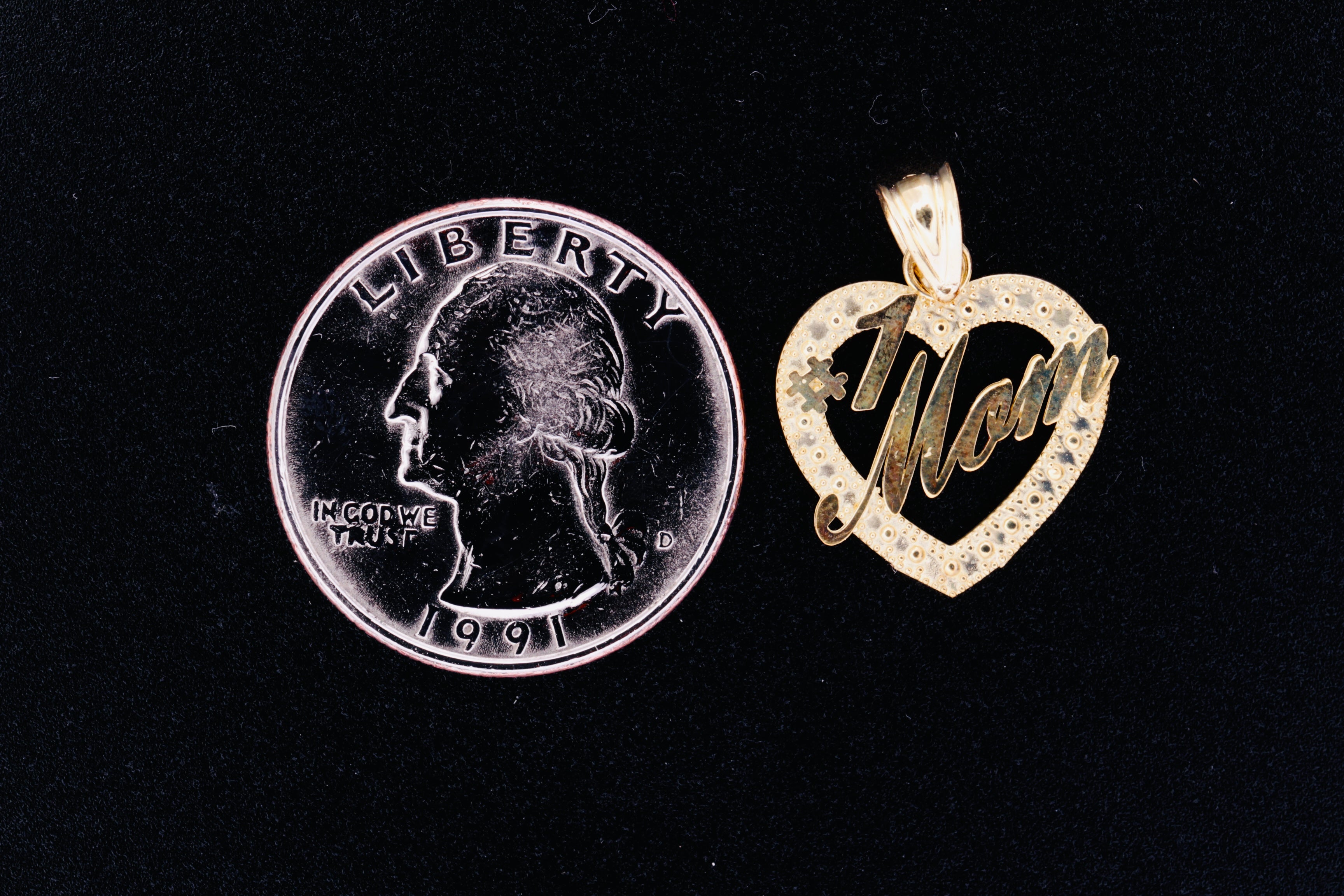 10K Yellow Gold MOM Pendant - 2