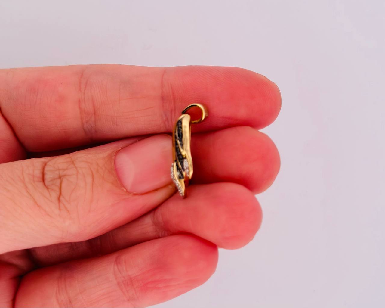 10K Yellow Gold Whale Charm with Diamonds