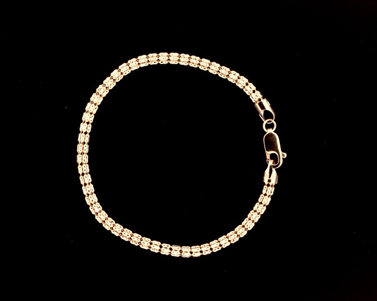 10K Yellow Gold Diamond Cut Ice Chain Bracelet - 3.4MM