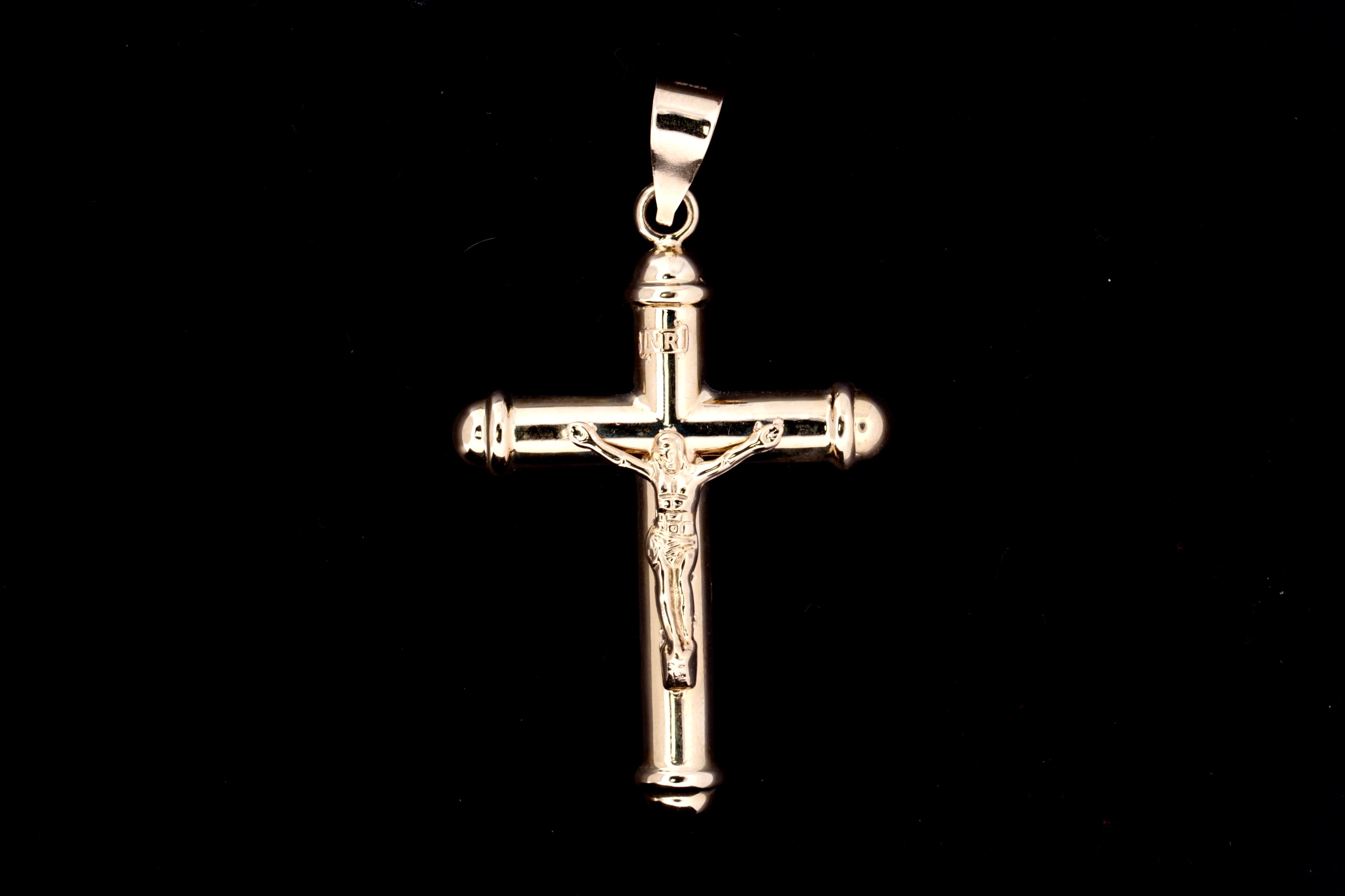 14K Gold Crucifix Pendant - 1