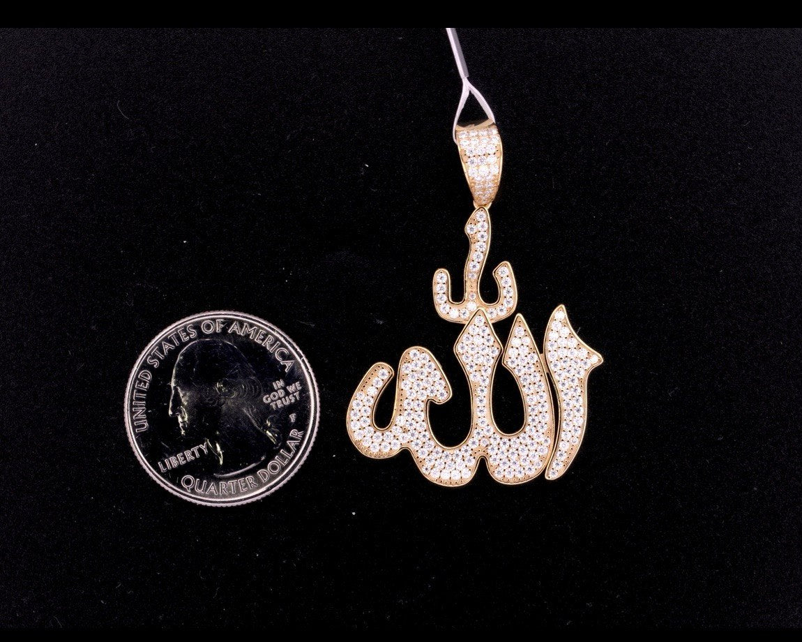 Sterling Silver VVS Moissanite Allah Pendant