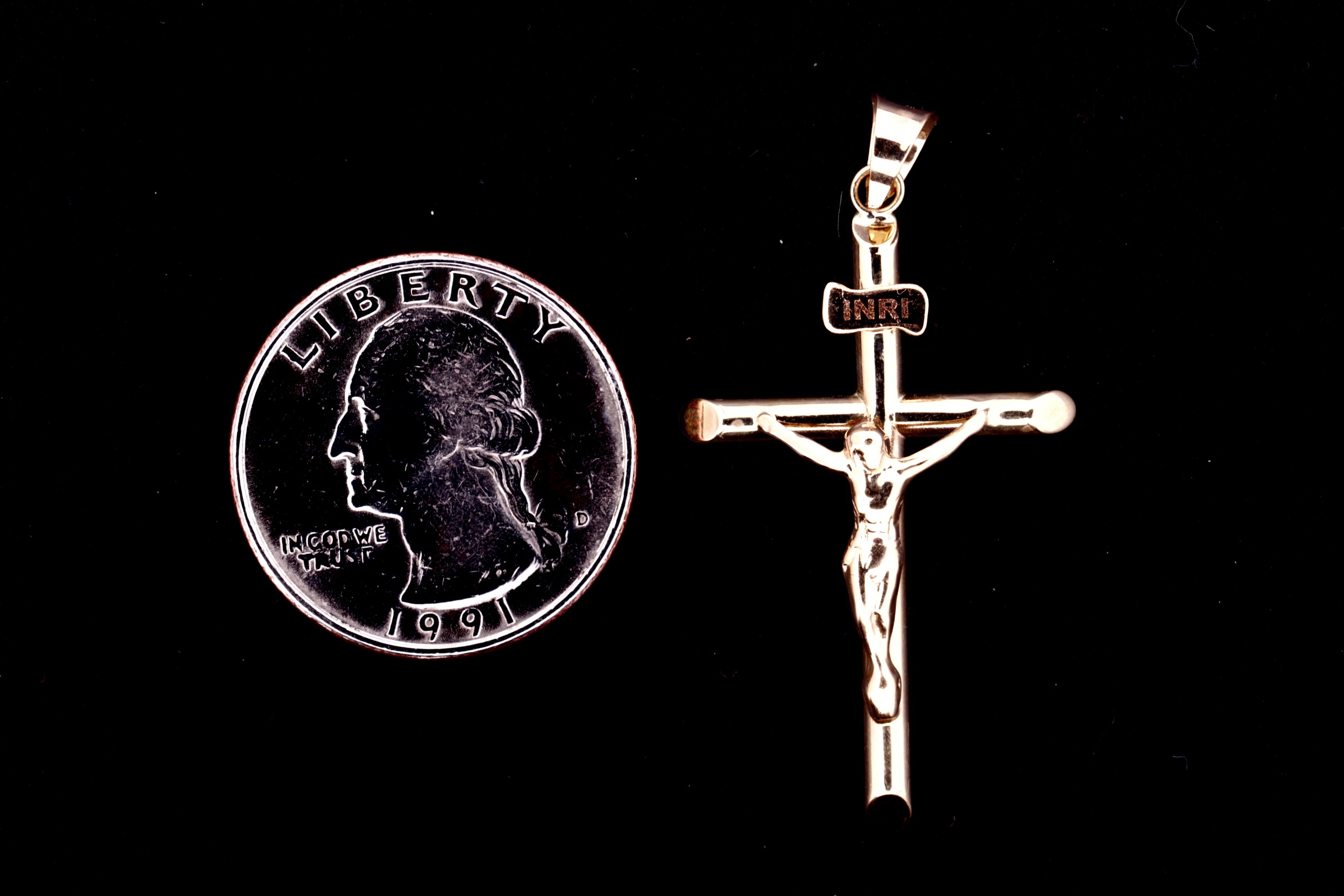 14K Gold Crucifix Pendant - 4