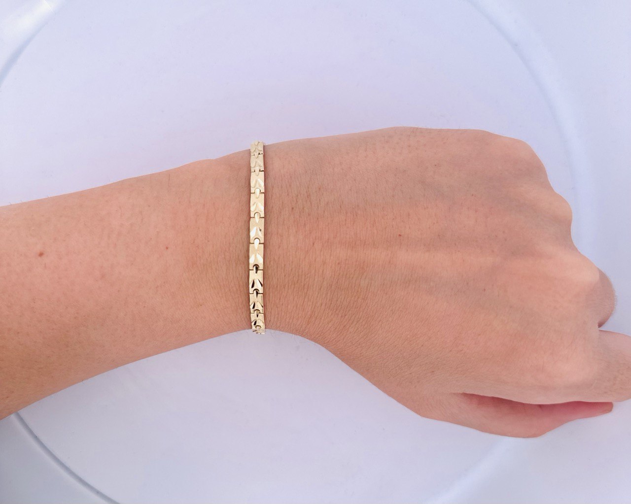 10K Yellow Gold Nuggets Bracelet - 4MM