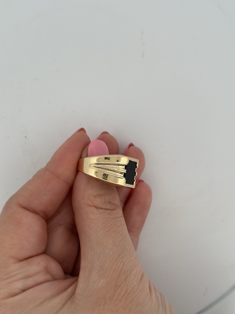 14K Gold with Onyx Stone Ring