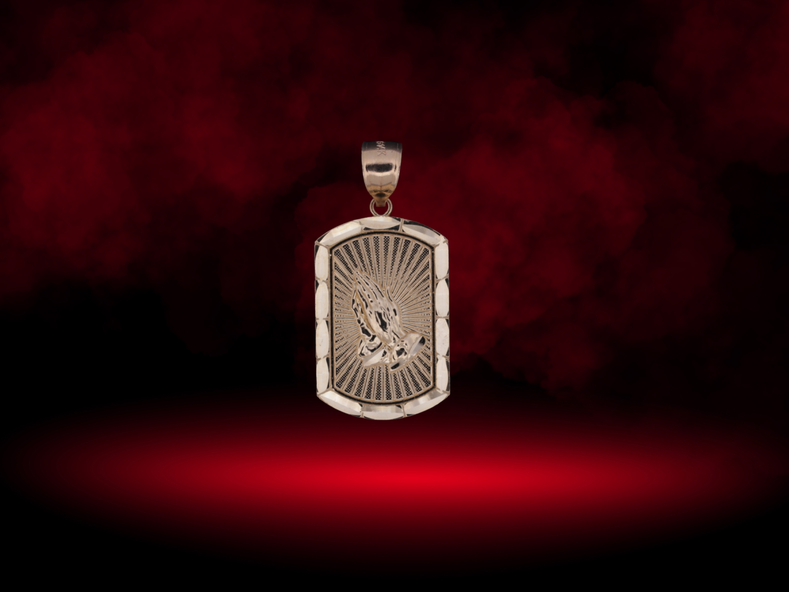 14K Pray Hands Pendant - 2