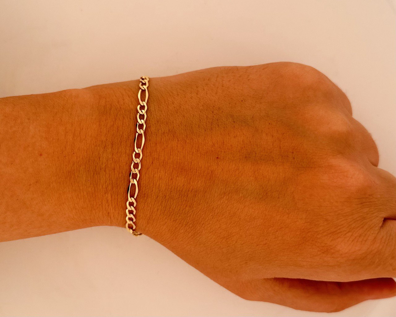 10K Yellow Gold Figaro Bracelet - 3.8MM