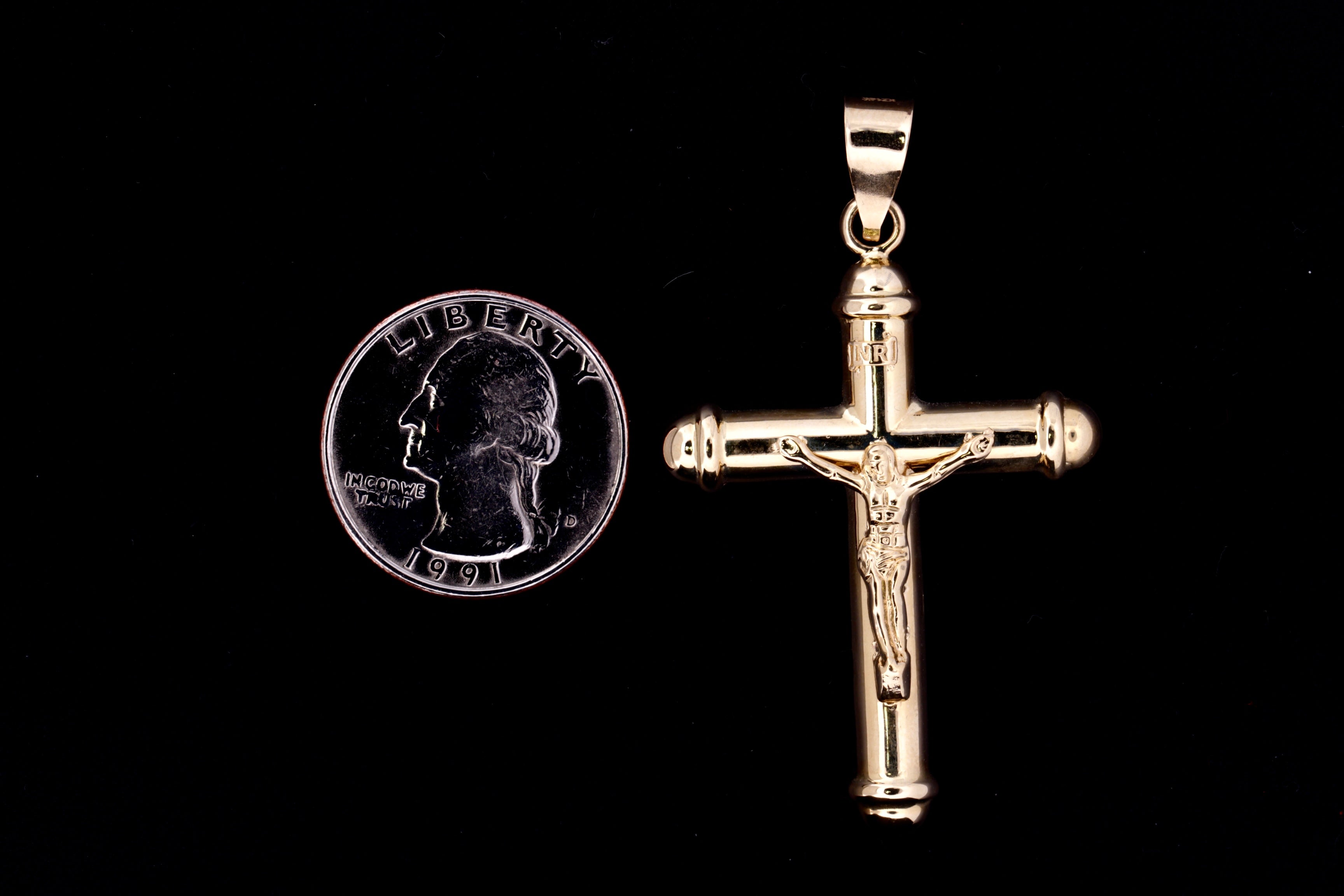 14K Gold Crucifix Pendant - 1