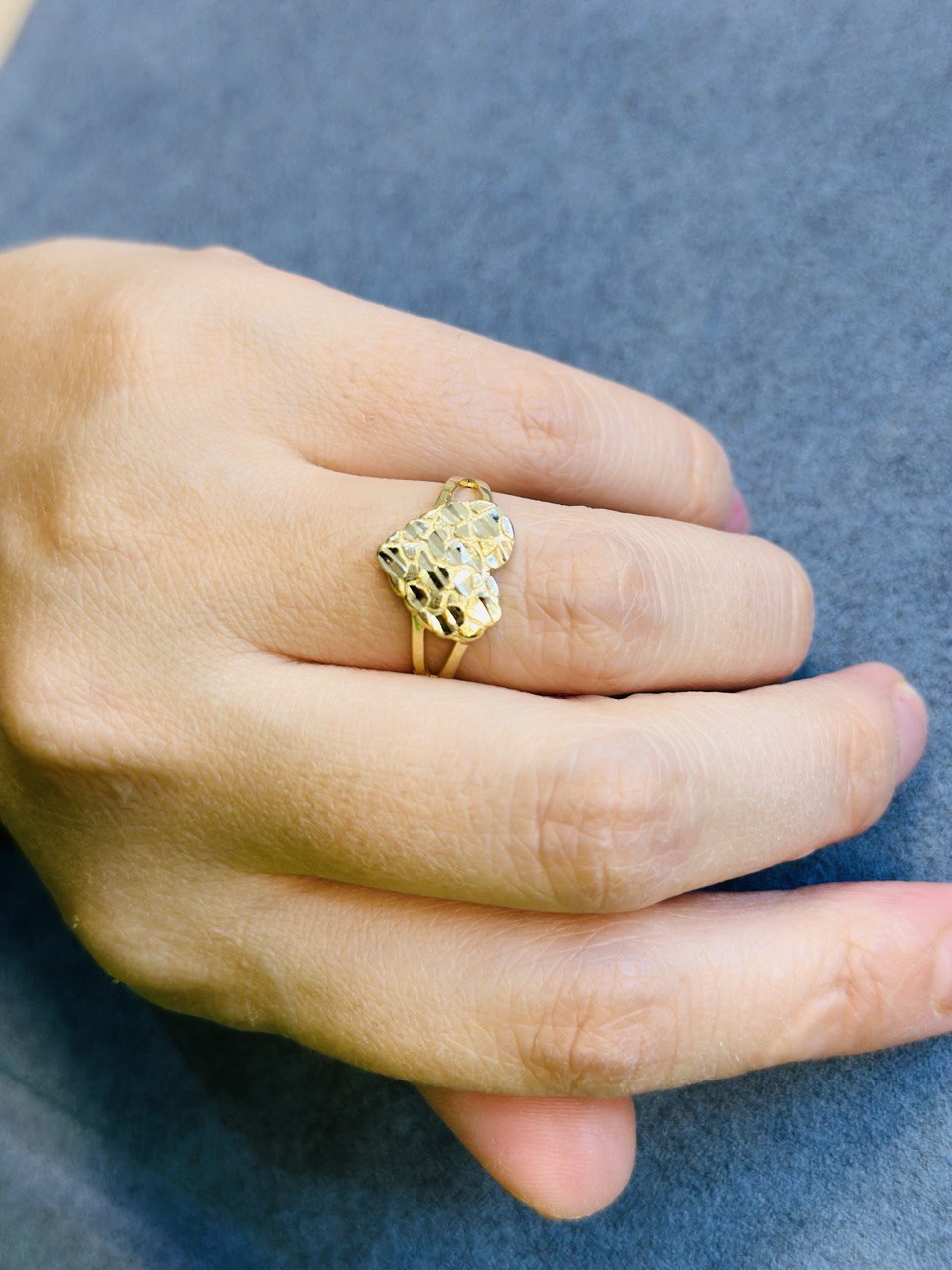14K Gold Heart Nugget Ring - 12MM - 2