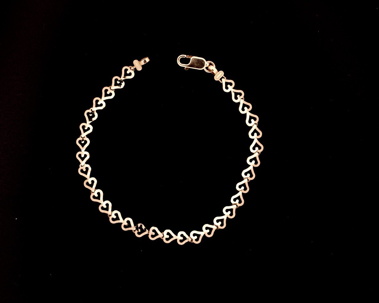 10K Yellow Gold Dia-Cut Heart Bracelet - 4.9MM