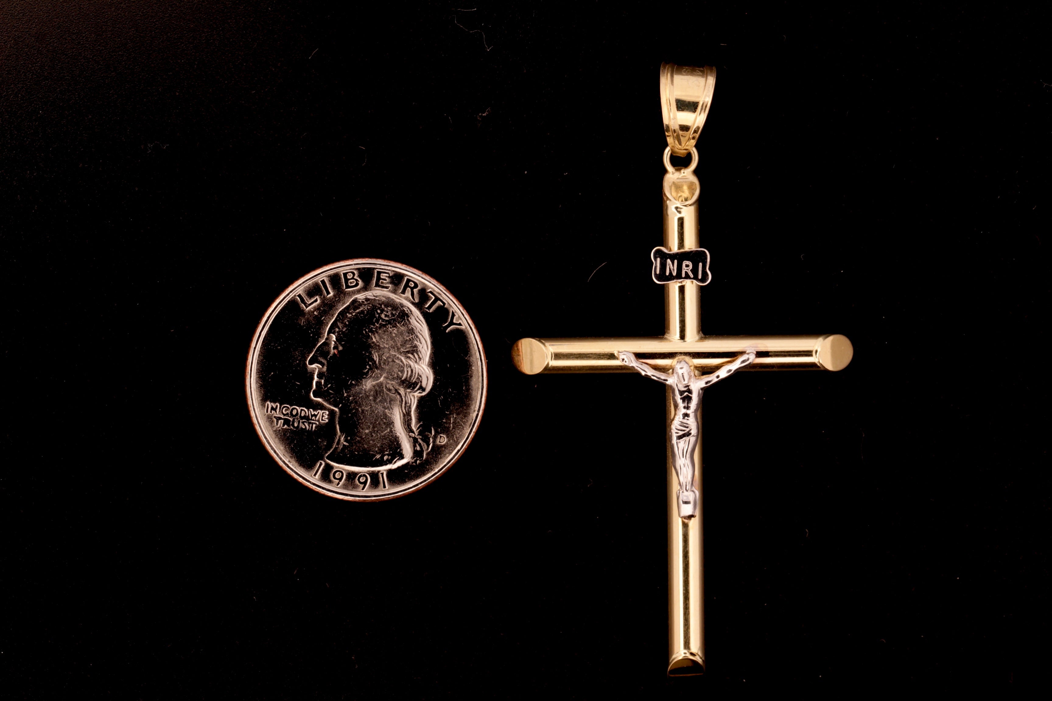 14K Gold Crucifix Pendant - 6