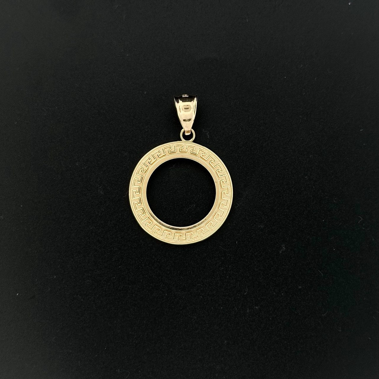 14K Gold Greek Key Pendant