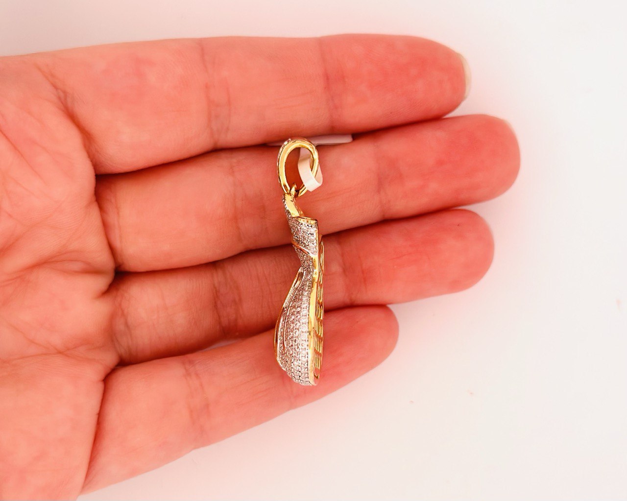 Sterling Silver VVS Moissanite Money Bag Pendant - Two Tone, 1.77 Carat