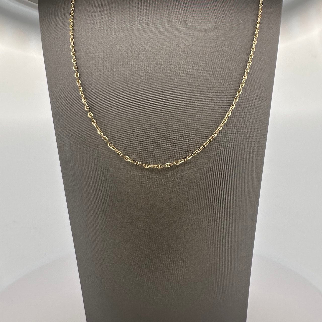 14K Yellow Gold Solid Mariner Chain - 2.3MM