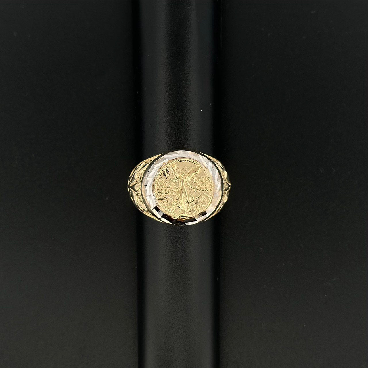 14K Gold Coin Ring (Pesos Design) with Intricate Details
