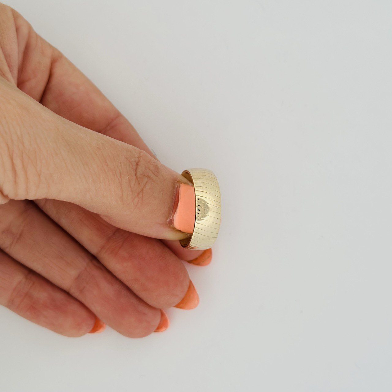 14K Solid Yellow Gold Engraved Ring