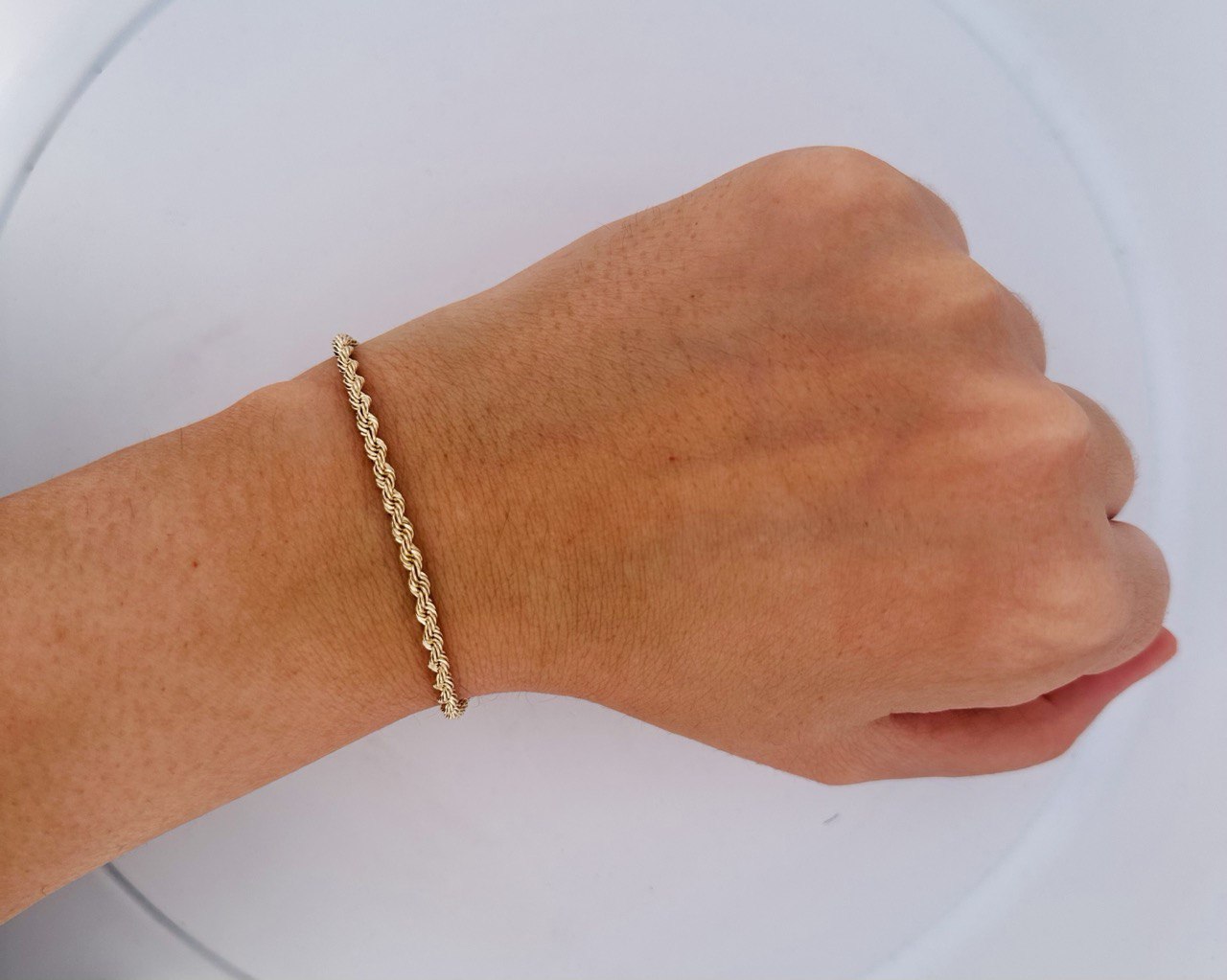 10K Yellow Gold Rope Bracelet - 3MM