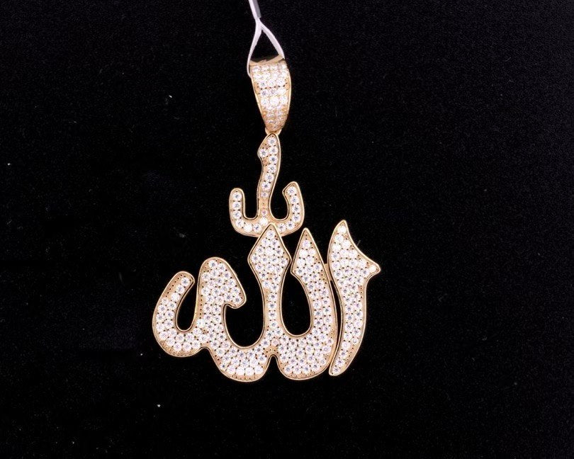 Sterling Silver VVS Moissanite Allah Pendant