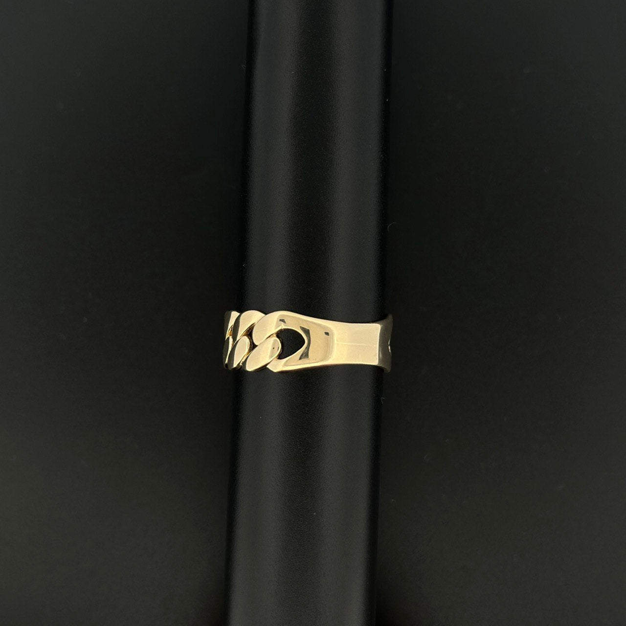14K Gold Cuban Link Ring - 1