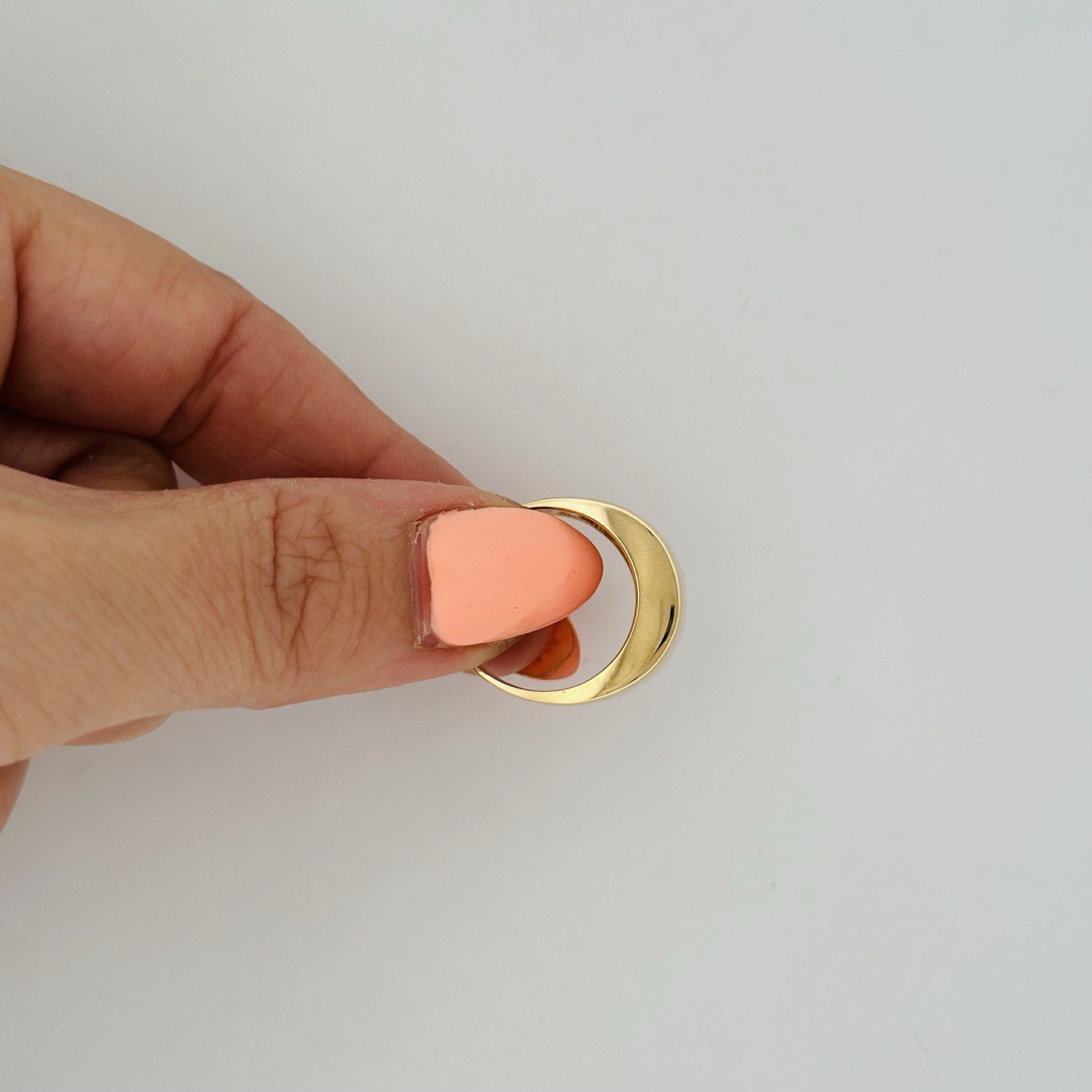 14K Solid Yellow Gold Dome Ring