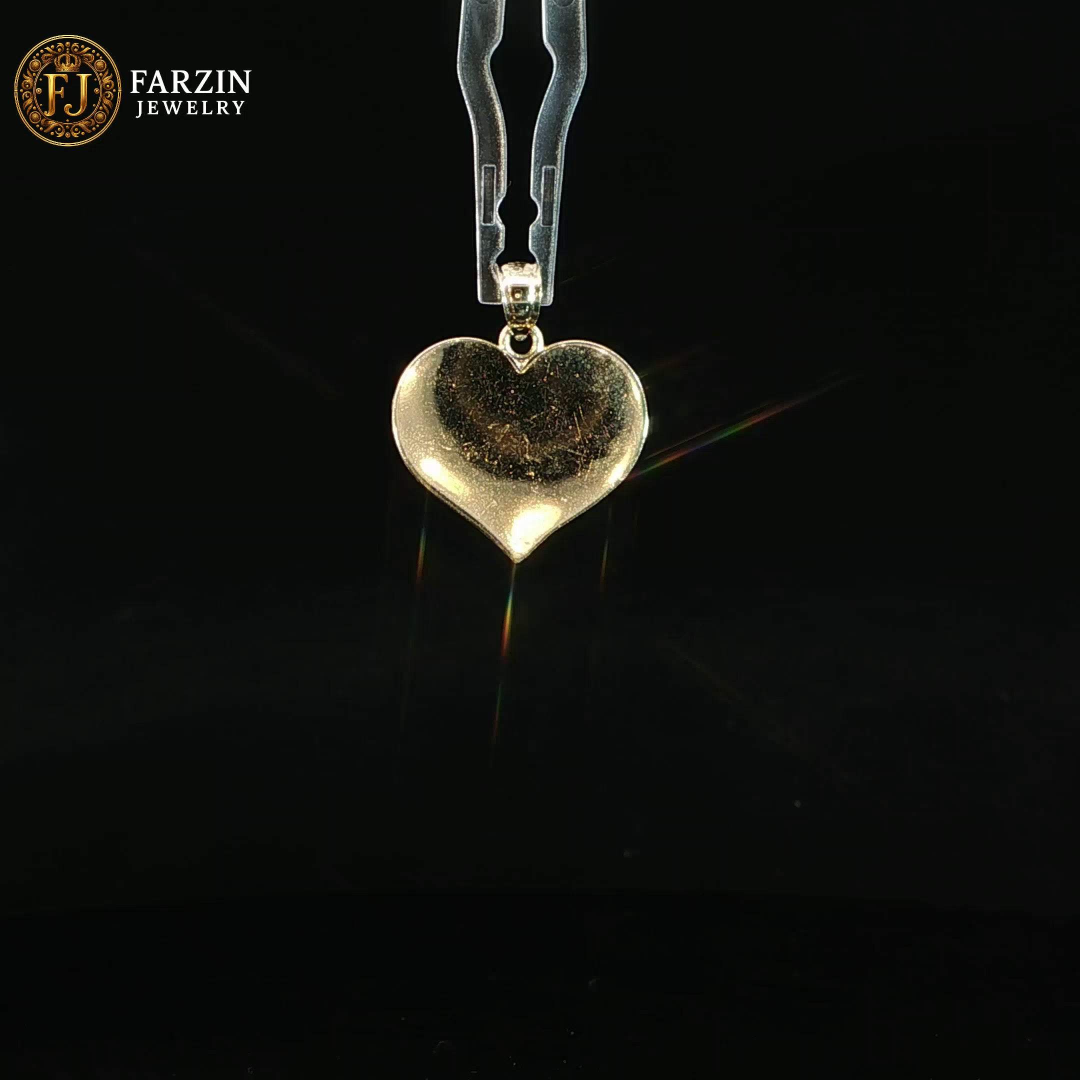 14K Yellow Gold Heart Pendant  #4