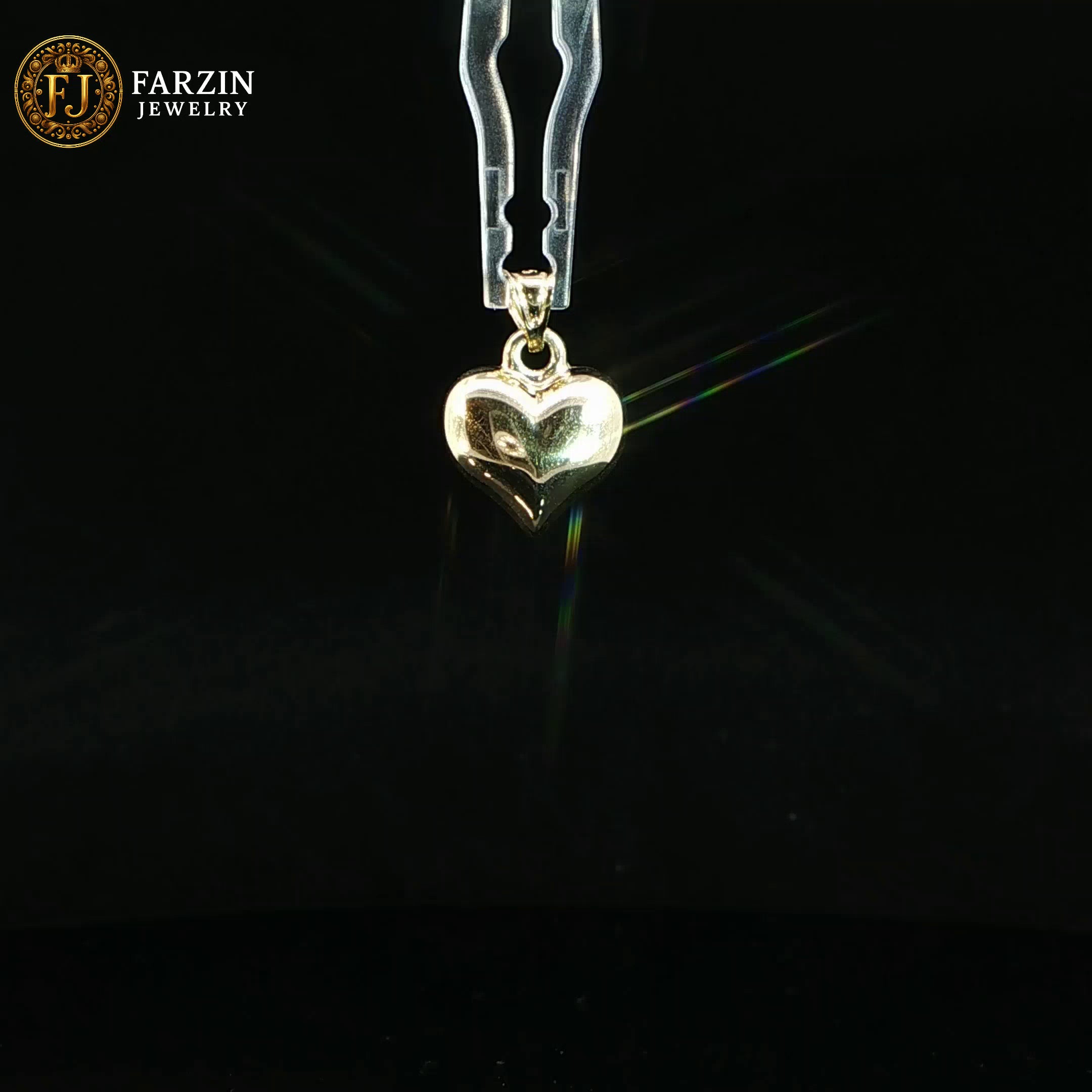 14K Yellow Gold Heart Pendant  #3
