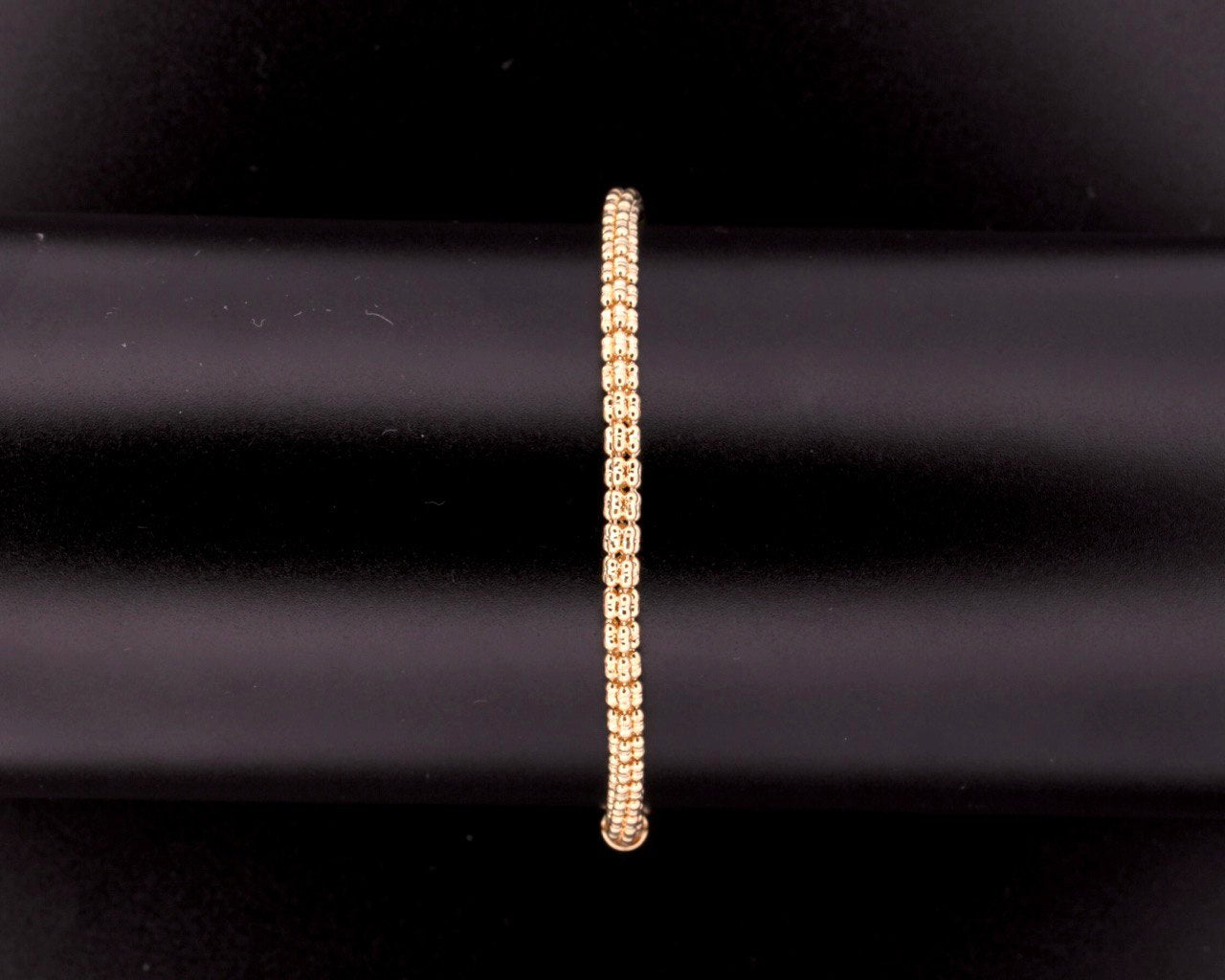 10K Yellow Gold Diamond Cut Ice Chain Bracelet - 3.4MM