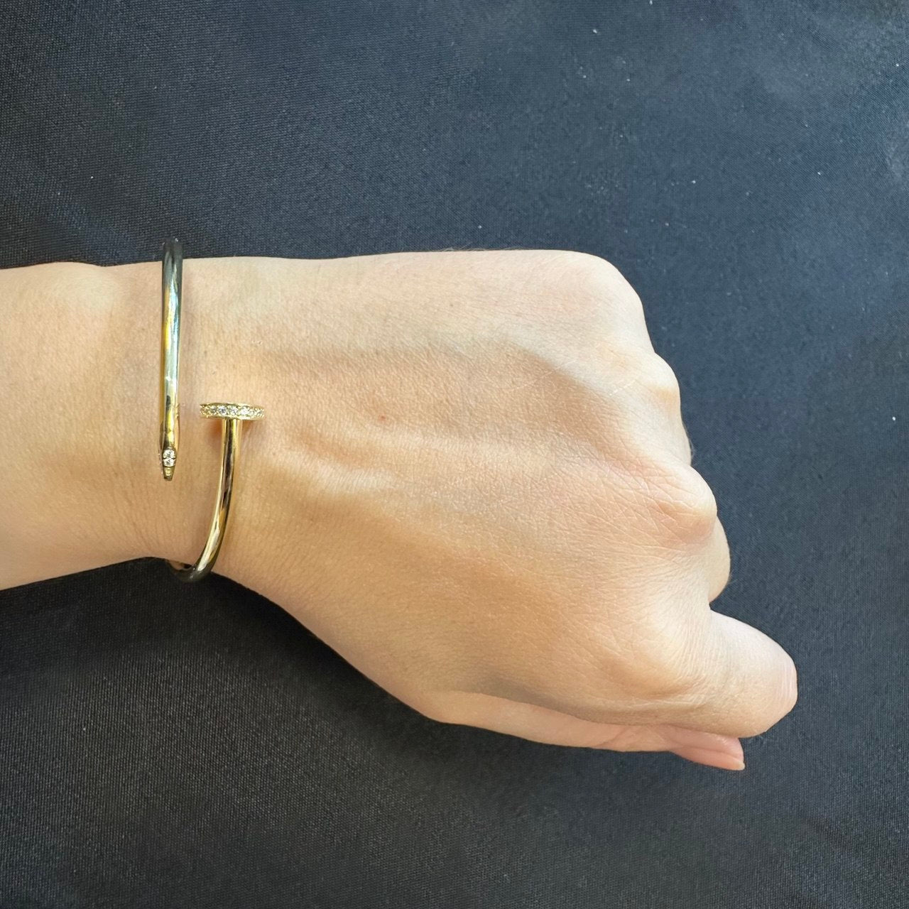 10K Yellow Gold Nail Bracelet - 3MM