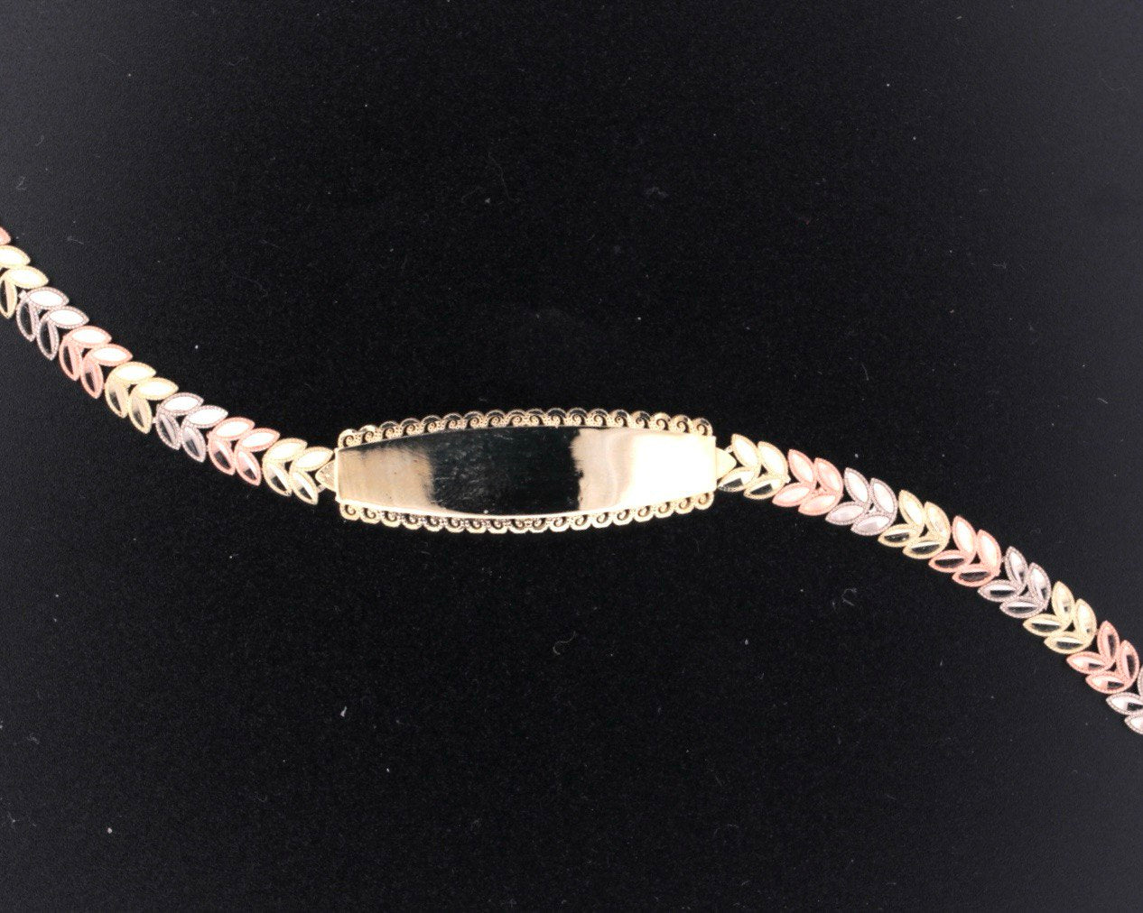 10K Three-Color Gold ID Bracelet - 11MM
