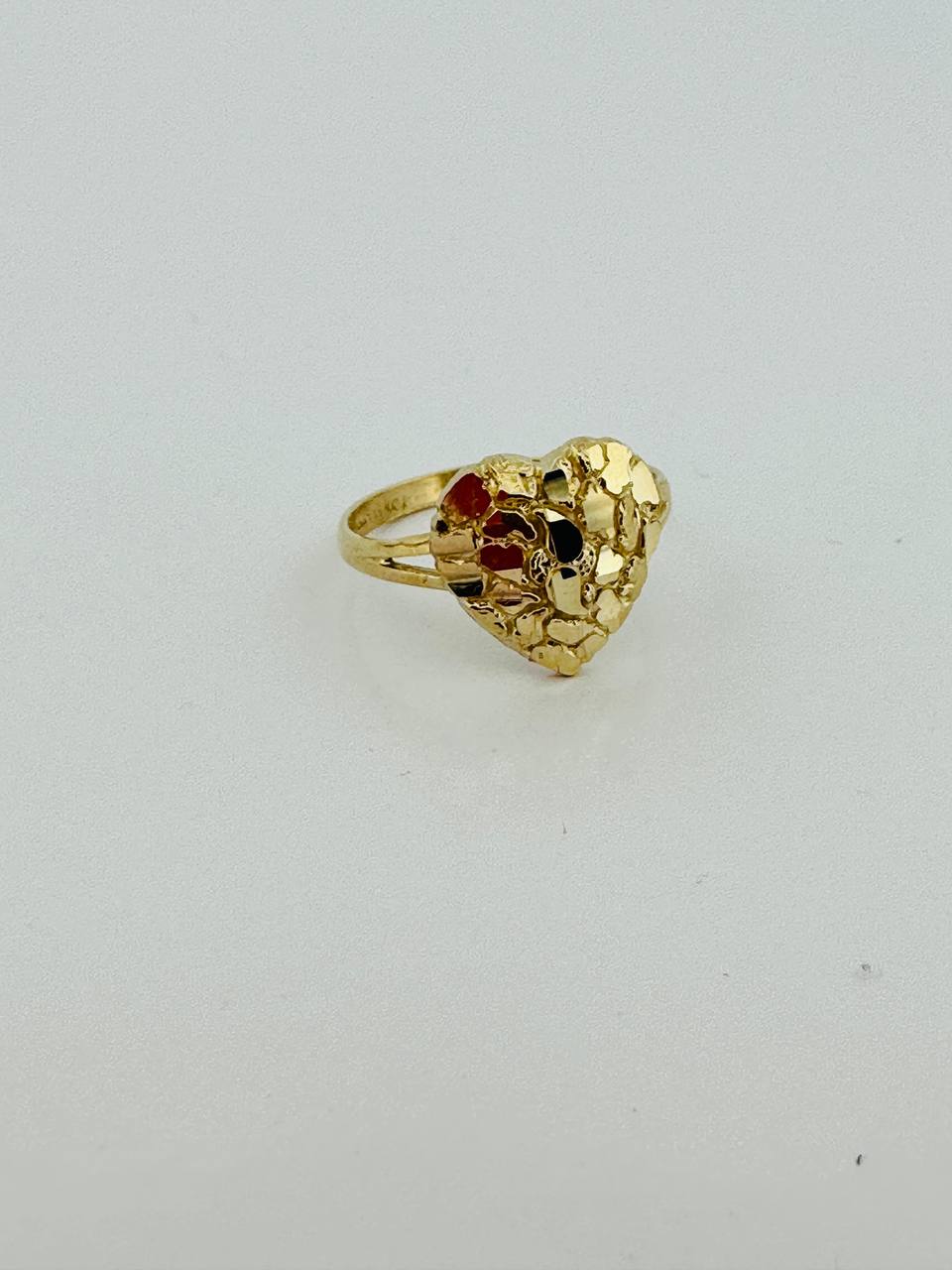 14K Gold Heart Nugget Ring - 12MM - 2