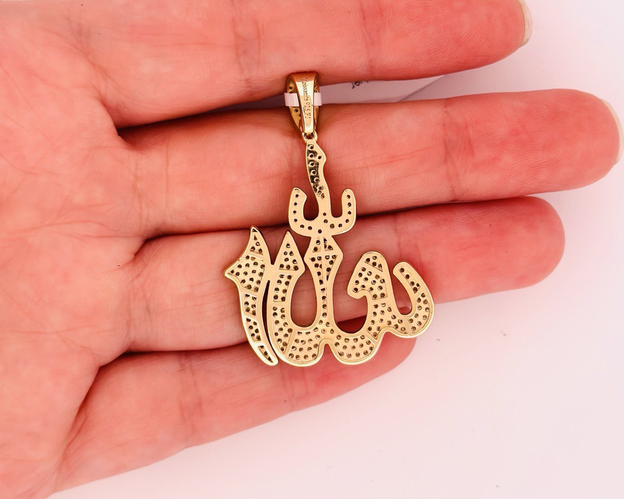 Sterling Silver VVS Moissanite Allah Pendant