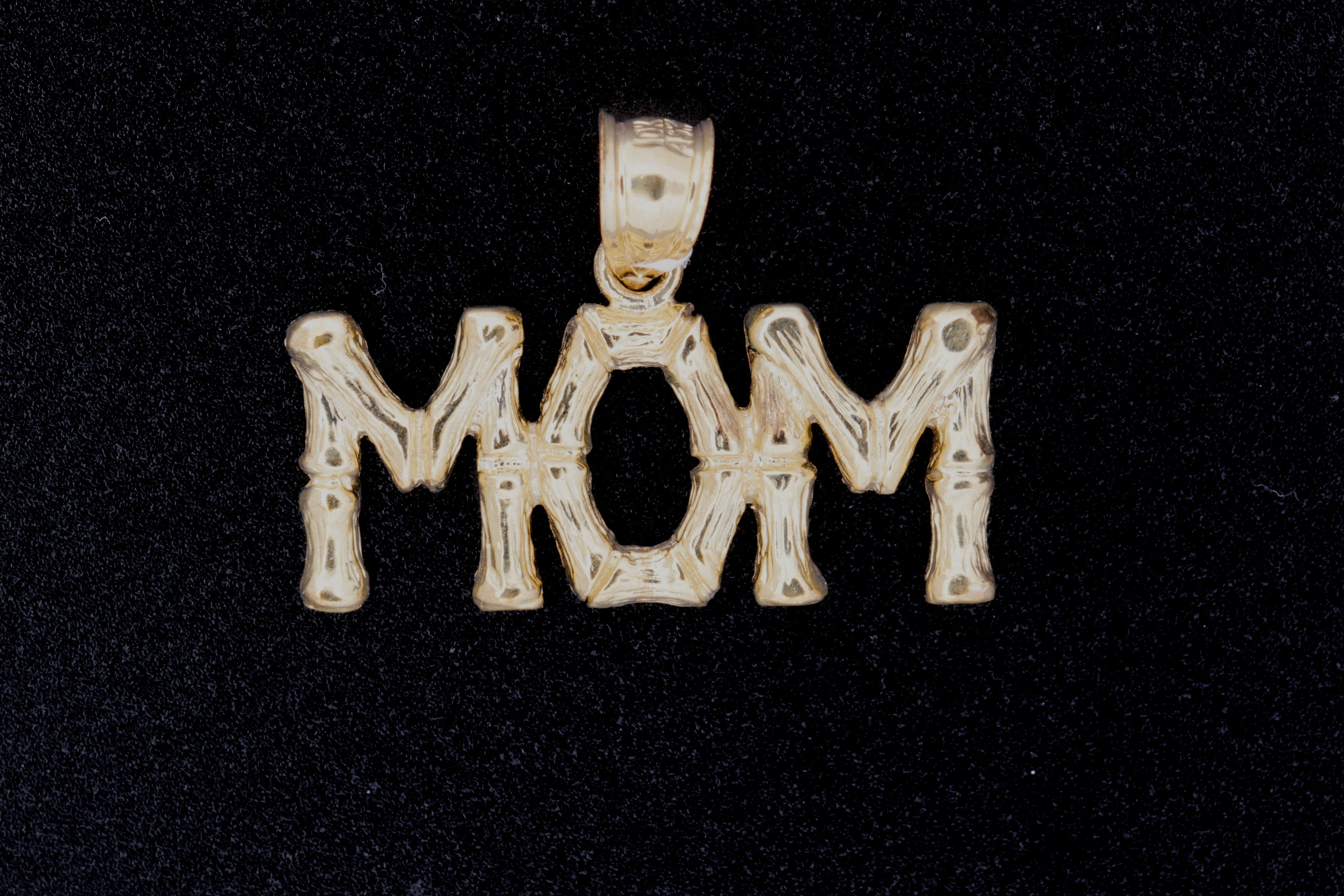 10K Yellow Gold MOM Pendant  - 1