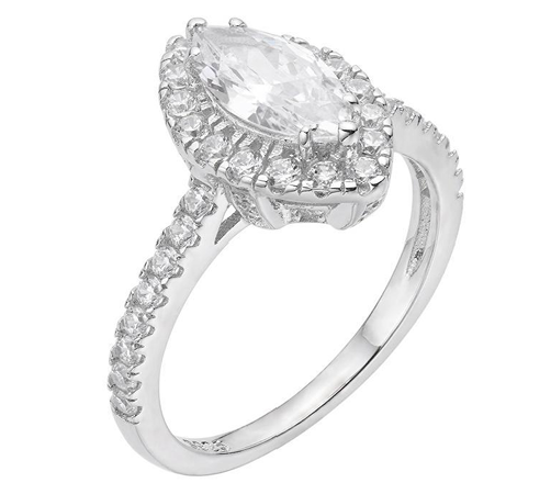 925 Sterling Silver Solitaire Halo Ring with VVS Moissanite - 1.79ctw