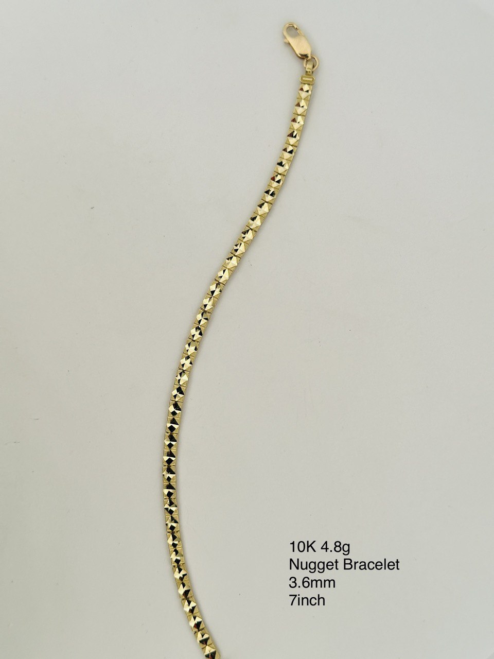 10K Yellow Gold Nuggets Bracelet - 3.6MM
