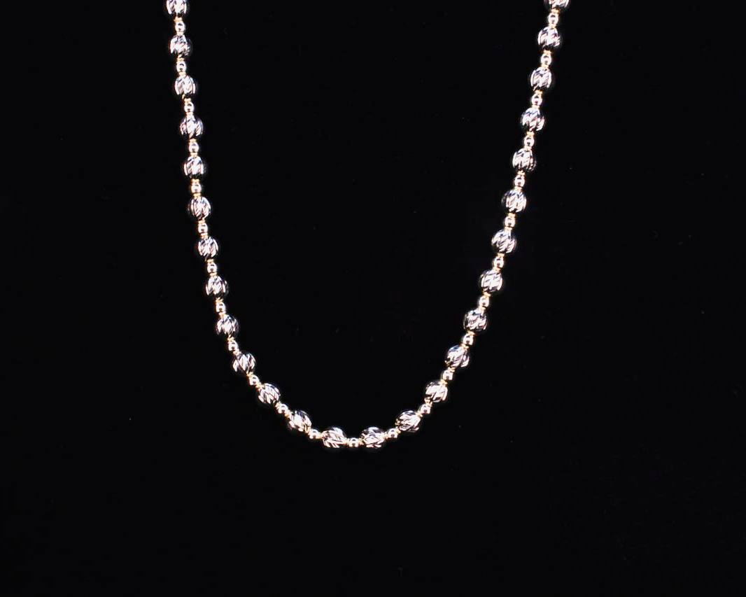 14K Solid Moon Chain - 3.4MM