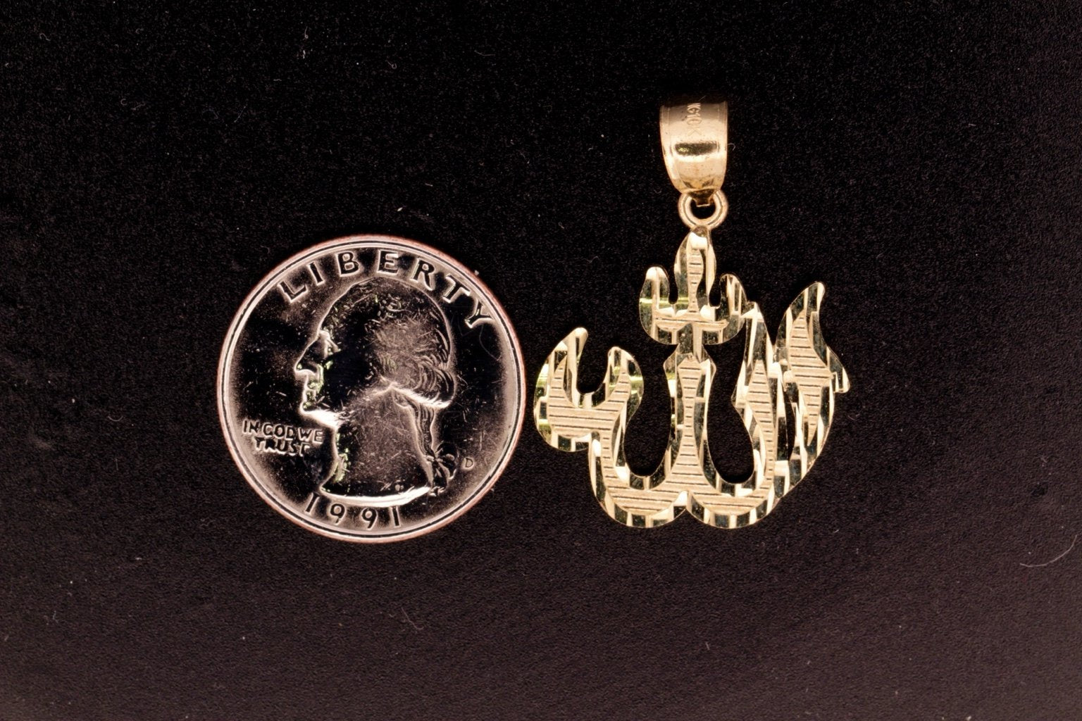 10K Yellow Gold Allah Pendant