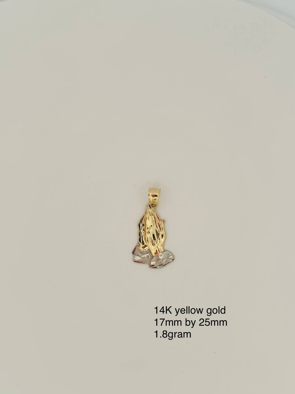 14K Pray Hands Pendant  - 1