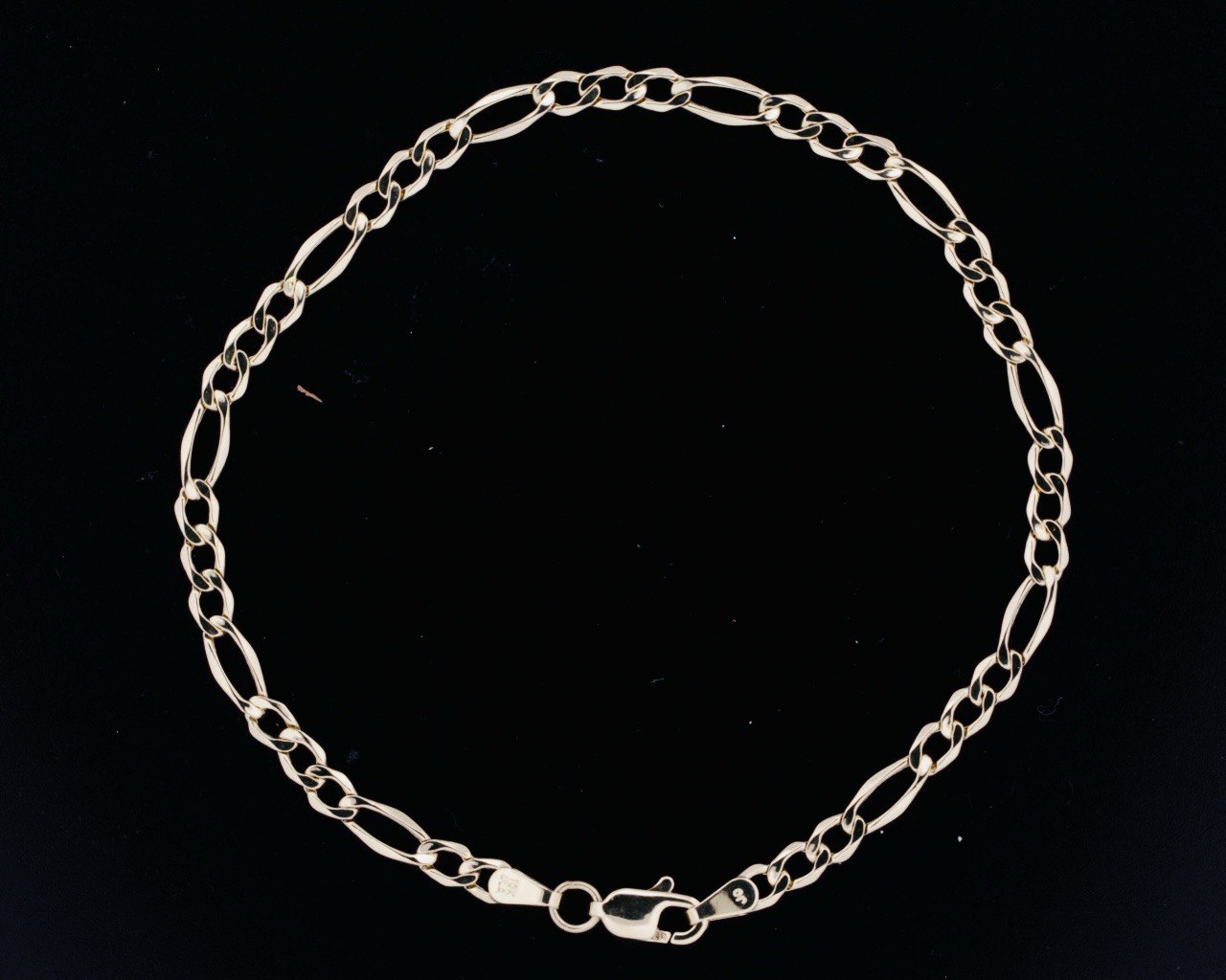 10K Yellow Gold Figaro Bracelet - 3.8MM