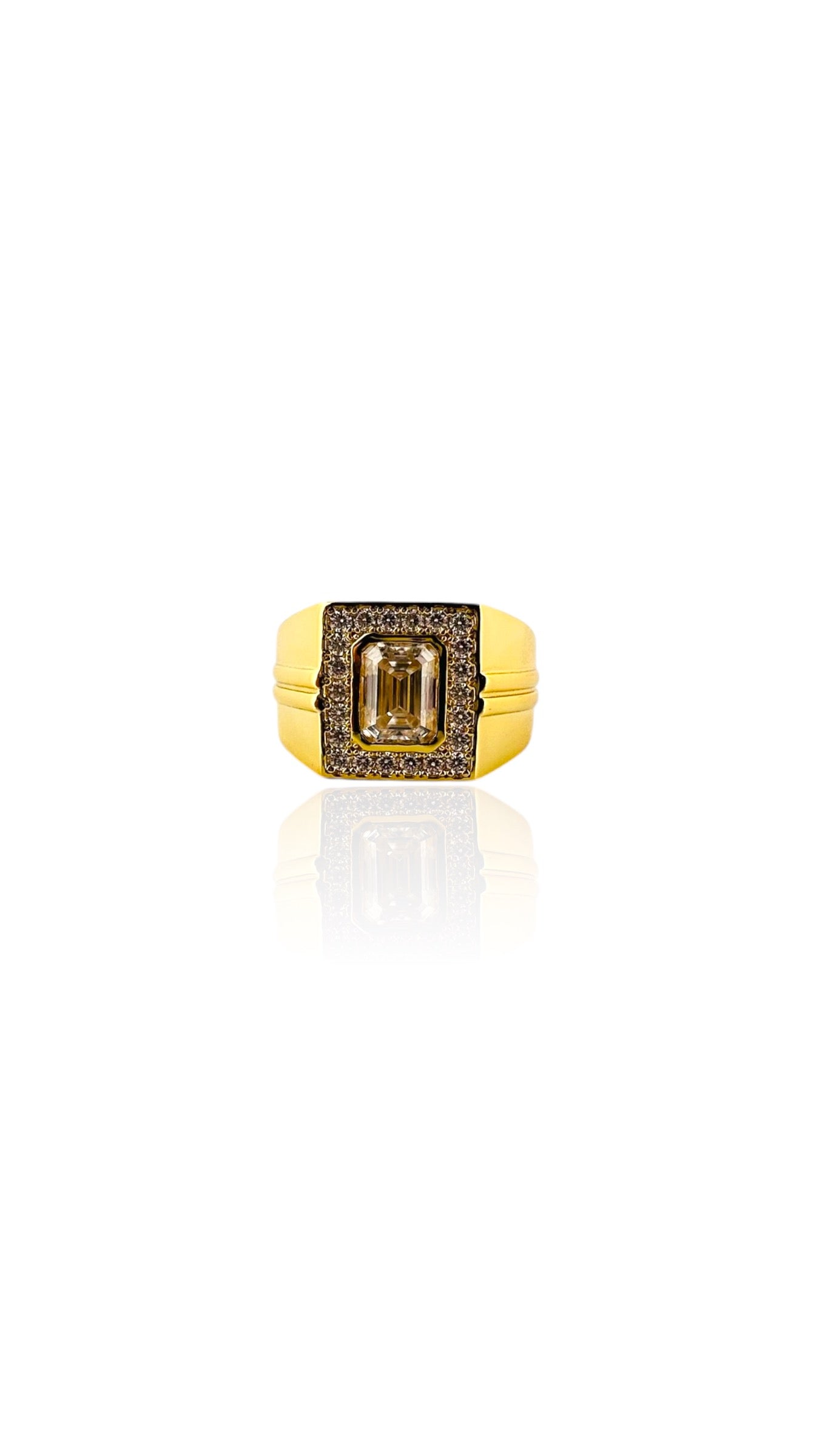 925 Sterling Silver VVS Moissanite Emerald Cut Ring - 1
