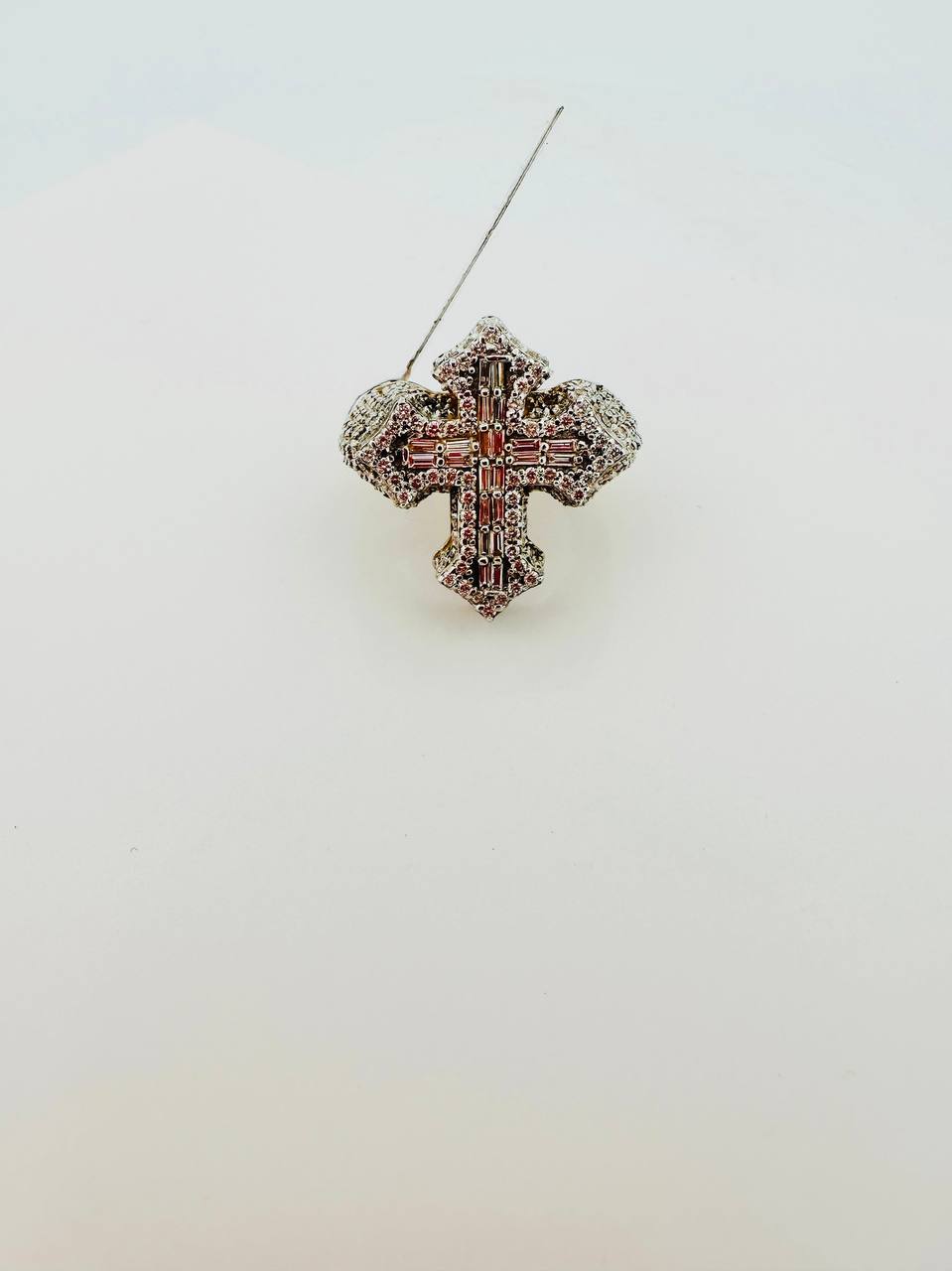 14K Cross Diamond Ring