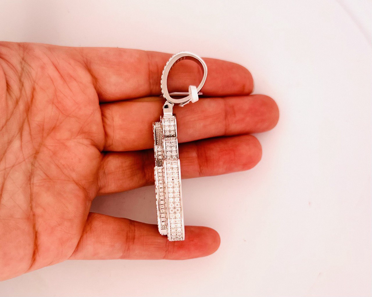 Sterling Silver VVS Moissanite Allah Pendant - 9.31 Carats